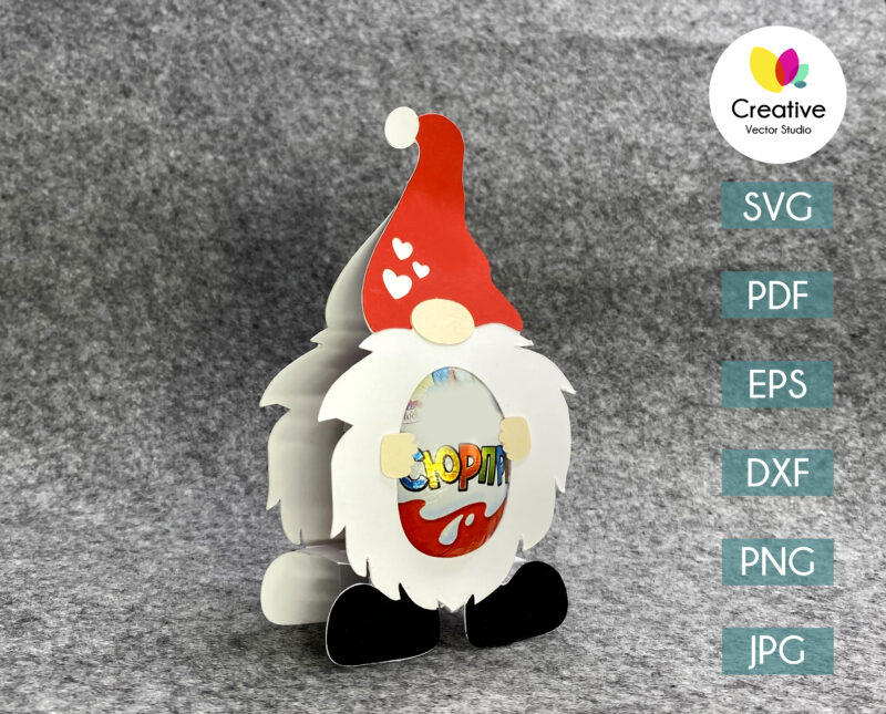 Gnome Easter Egg Holder SVG Cut File | Creative Vector Studio