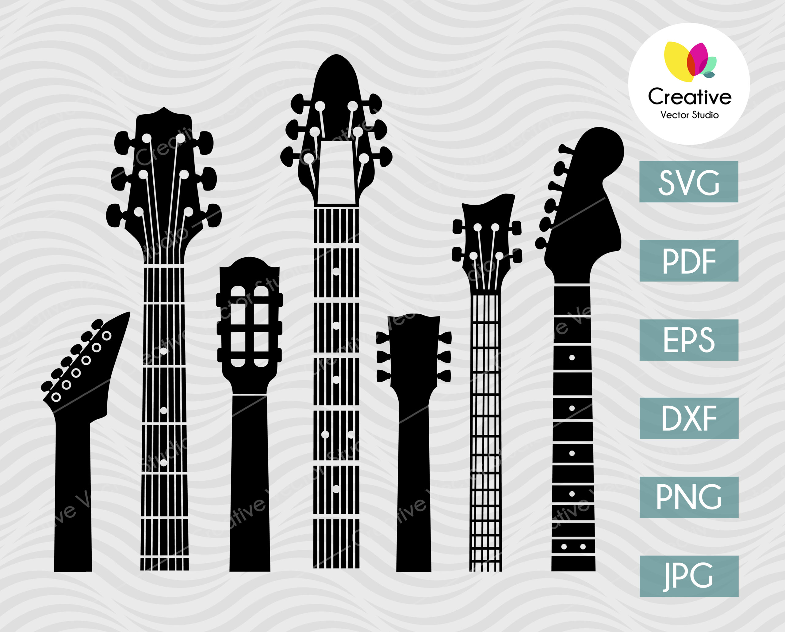 Download Guitar Neck Svg Bundle Cut File Creative Vector Studio