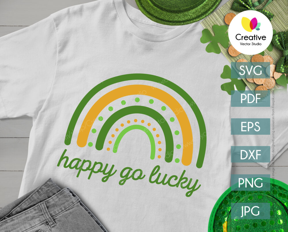 Happy Go Lucky SVG, Lucky Rainbow SVG | Creative Vector Studio