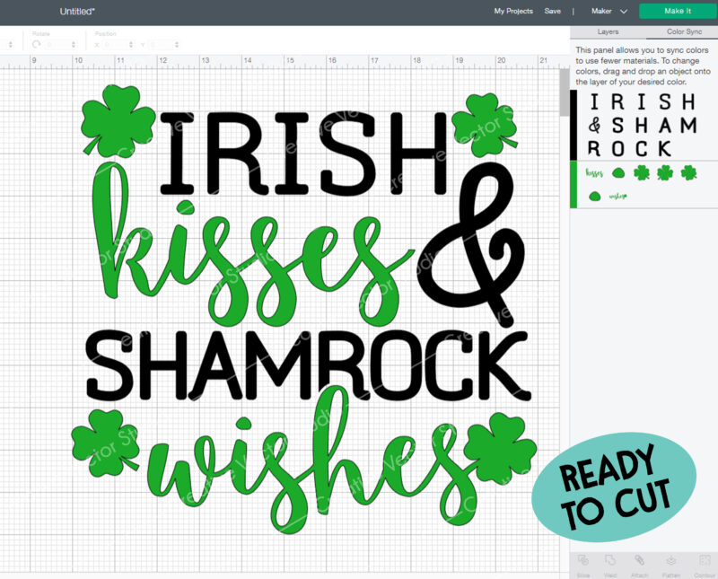 Irish Kisses and Shamrock Wishes St. Patrick's Day SVG