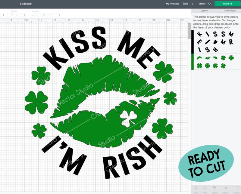 Kiss Me I'm Irish St. Patricks Day Cut File