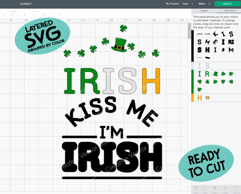 Kiss Me Im Irish svg cut file