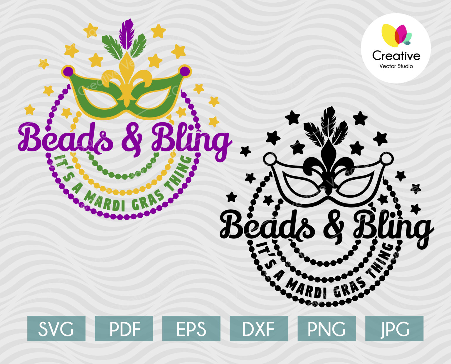 Beads & Bling Mardi Gras SVG | Creative Vector Studio