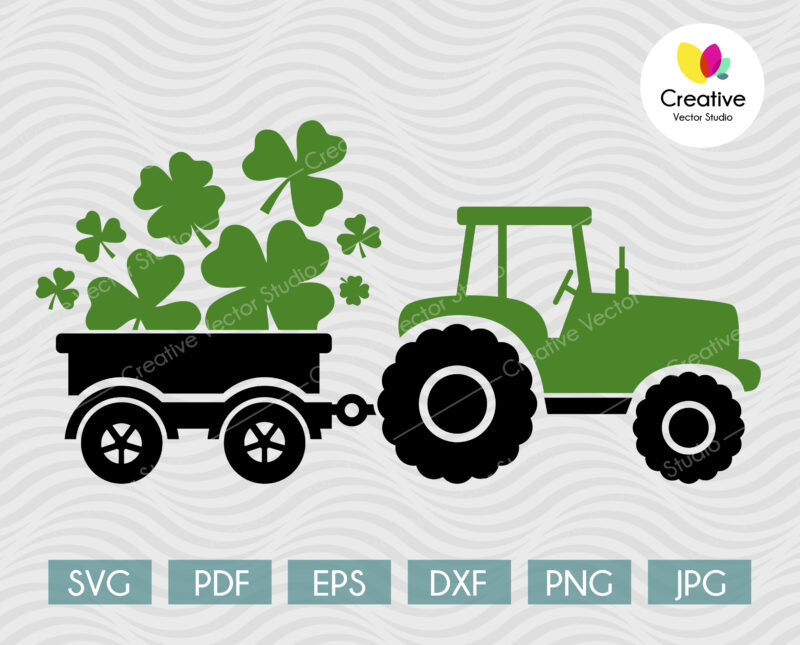 St Patrick's Day Tractor SVG