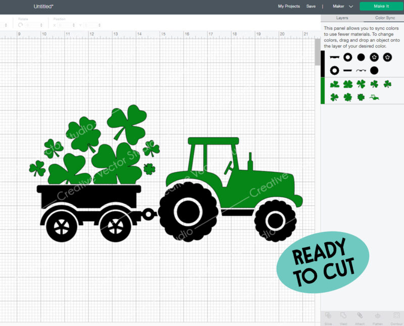 St Patricks Day Traktor SVG cur file