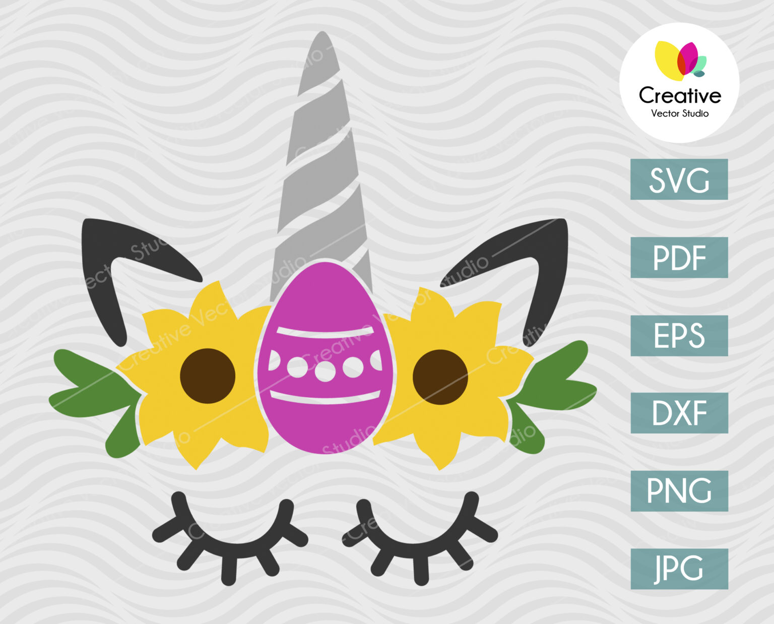 Cute Easter Unicorn SVG | Creative Vector Studio