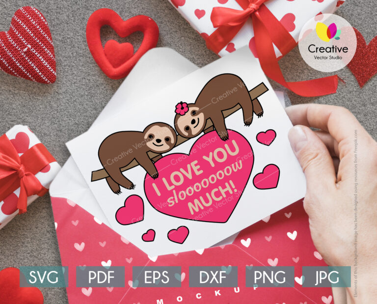 Download Cute Sloth Couple SVG, Valentine Sloth SVG | Creative ...