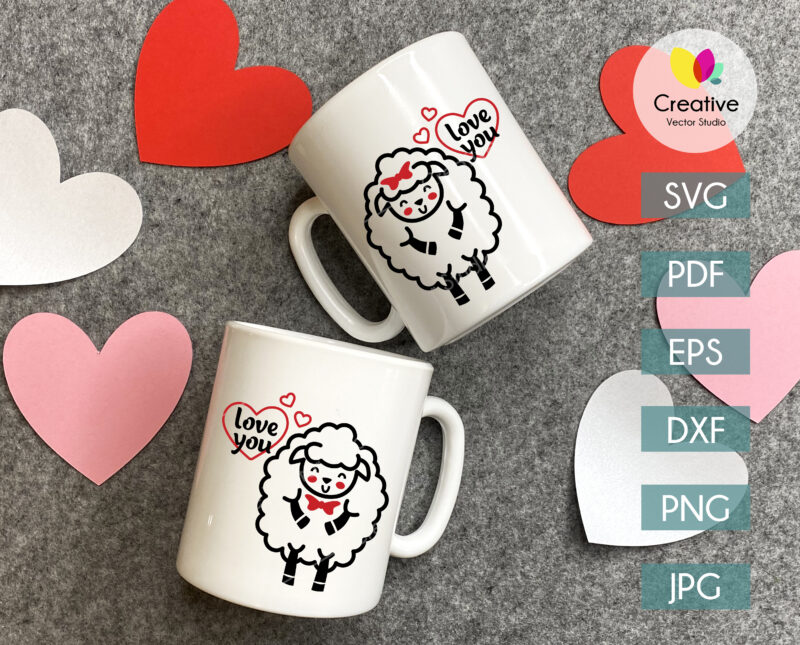 couple cups with speeps in love