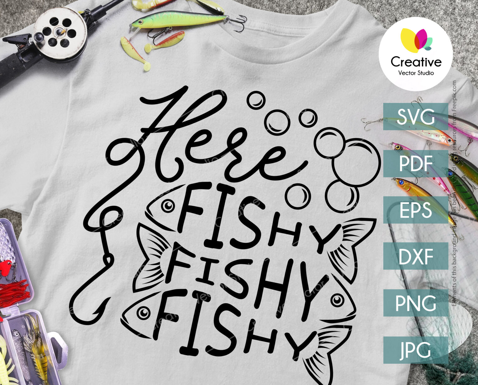 Here Fishy Fishy Fishy SVG | Creative Vector Studio