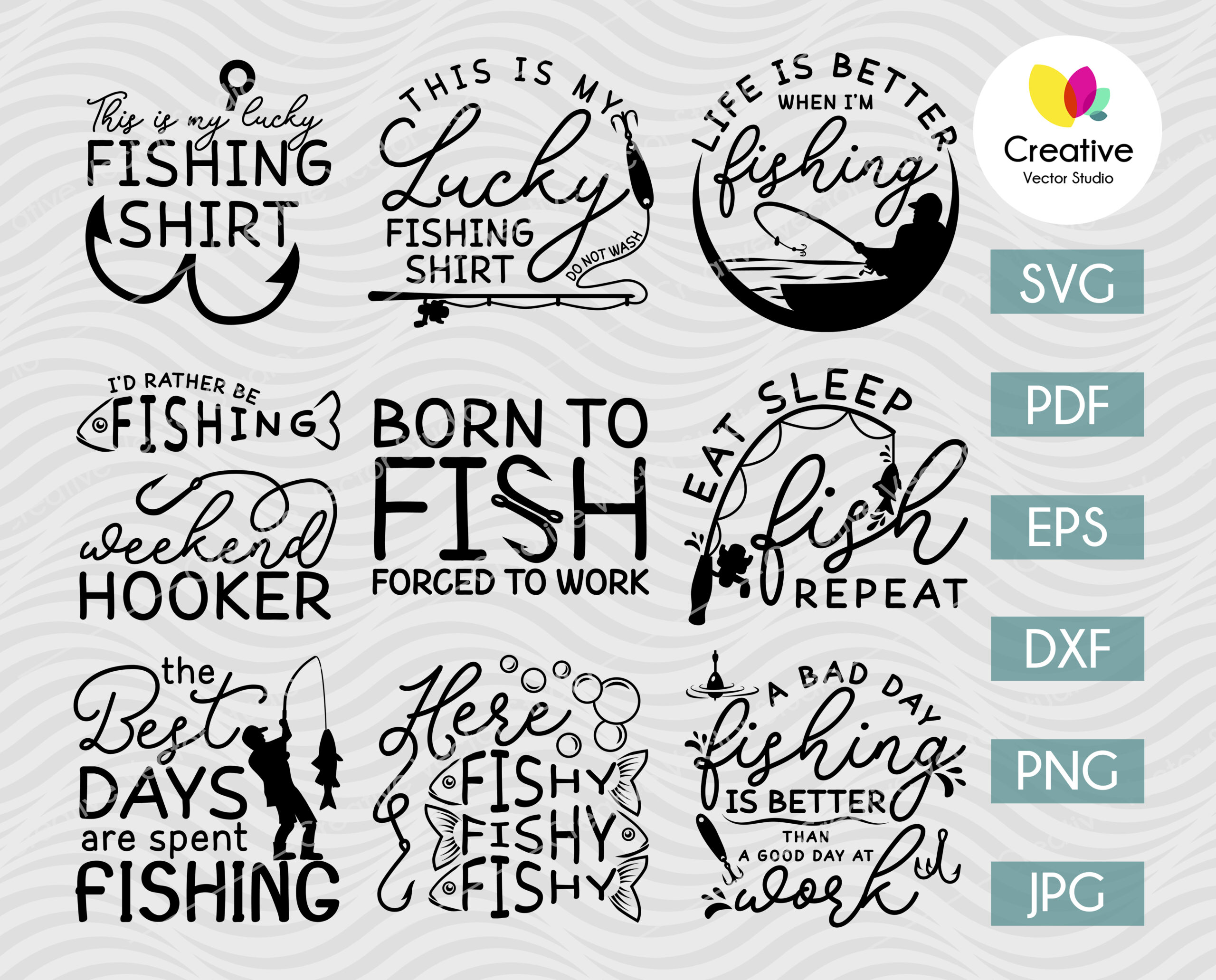 Funny Fishing Quotes Svg Bundle Creative Vector Studio