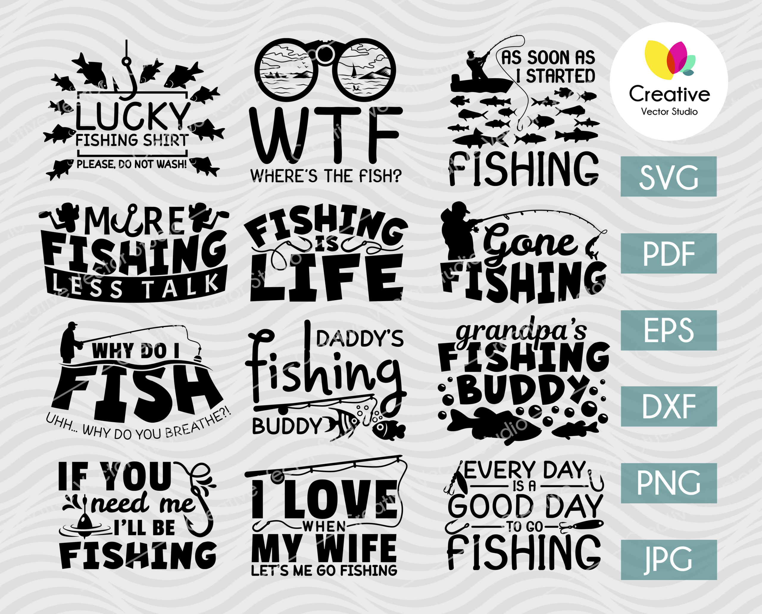 Download Fishing Svg Bundle Cut File Images Creative Vector Studio