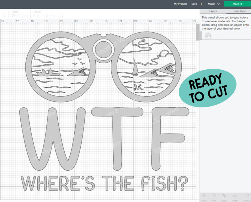 WTF Where's the Fish SVG cut file