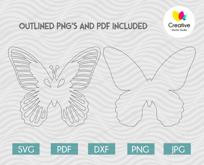 3D Butterfly SVG #5 Cutting Template