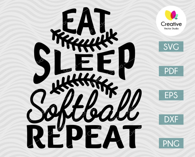 Eat Sleep Softball Repeat SVG
