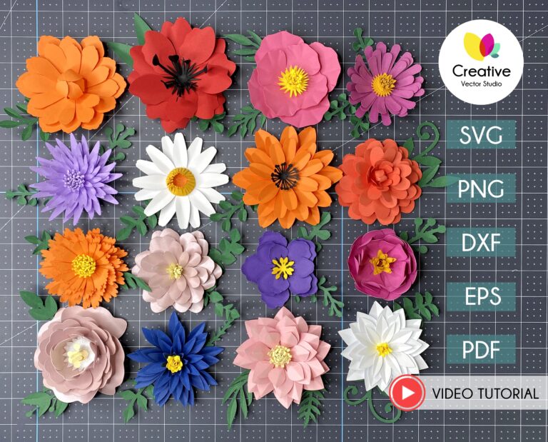 Paper Flower SVG Big Bundle | Creative Vector Studio