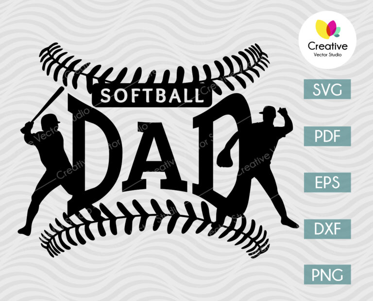 Softball Dad SVG Shirt Design - Creative Vector Studio