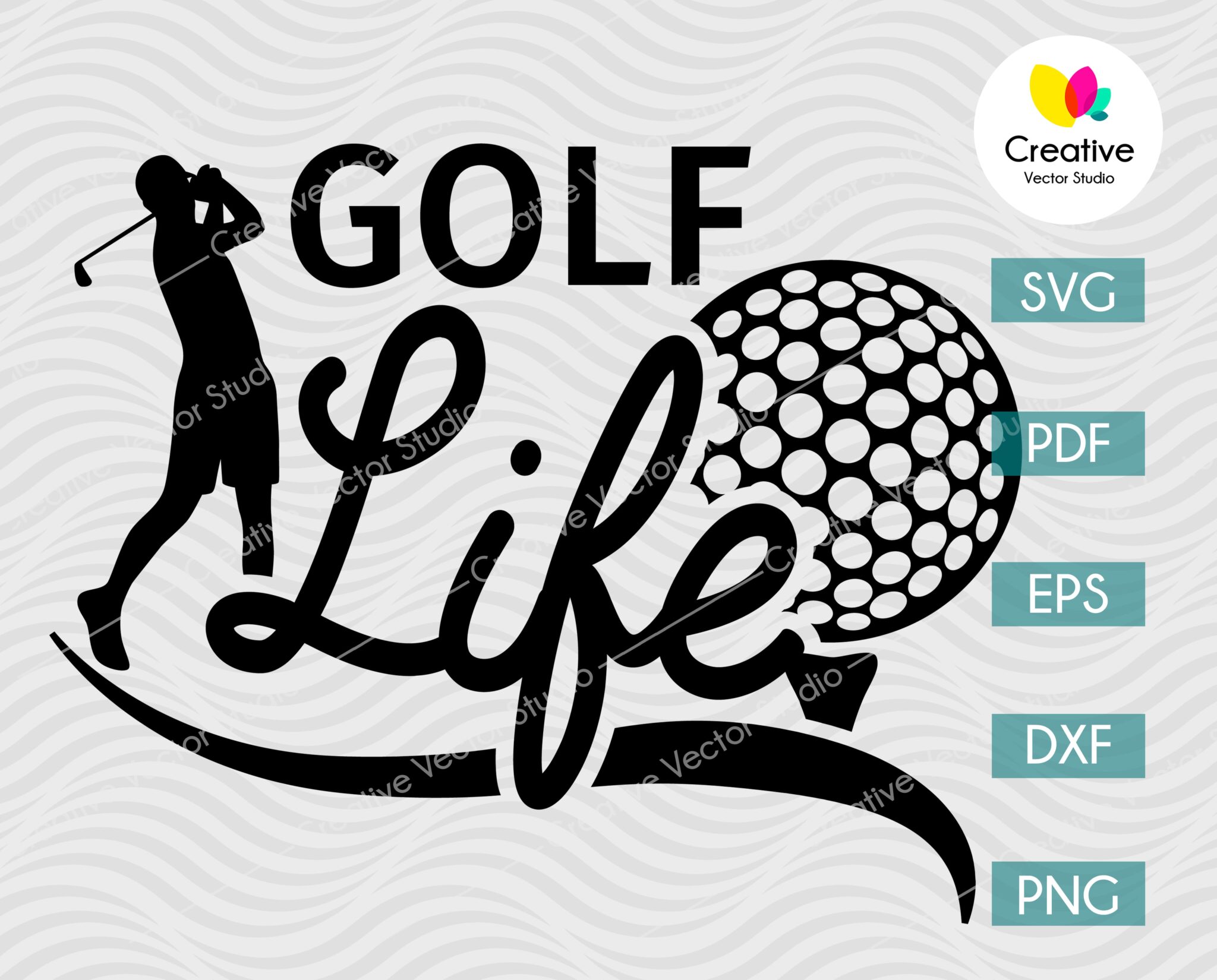 Golf Life SVG, DXF, PNG Cut File | Creative Vector Studio
