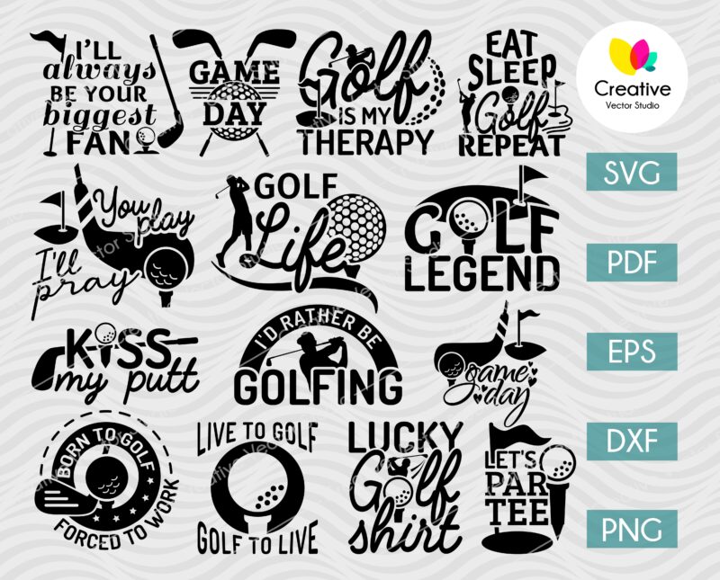 Golf SVG, DXF, PNG Cut Files