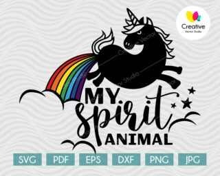 my spirit animal rainbow unicorn svg
