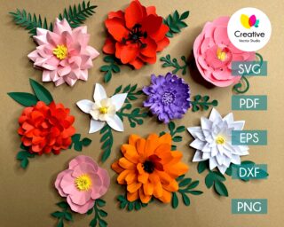 Paper Flower SVG Bundle #2