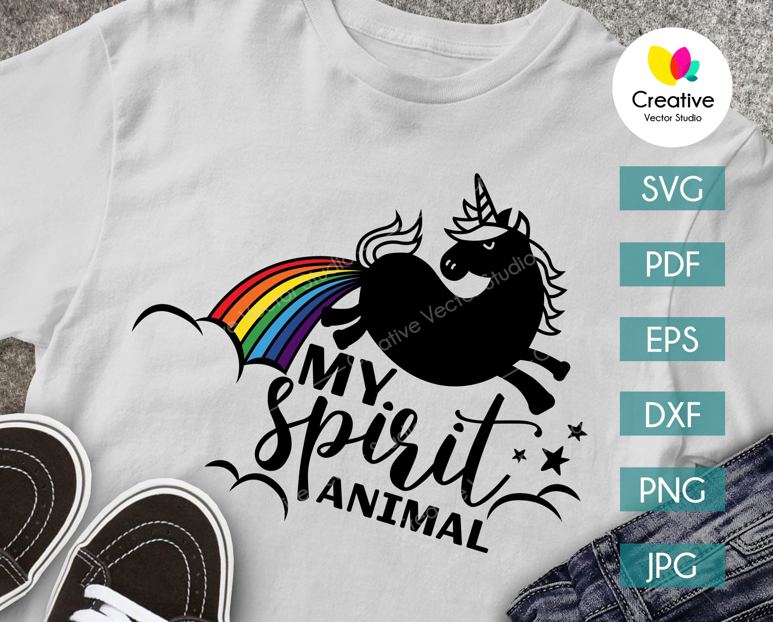 My Spirit Animal Rainbow Unicorn SVG - Creative Vector Studio