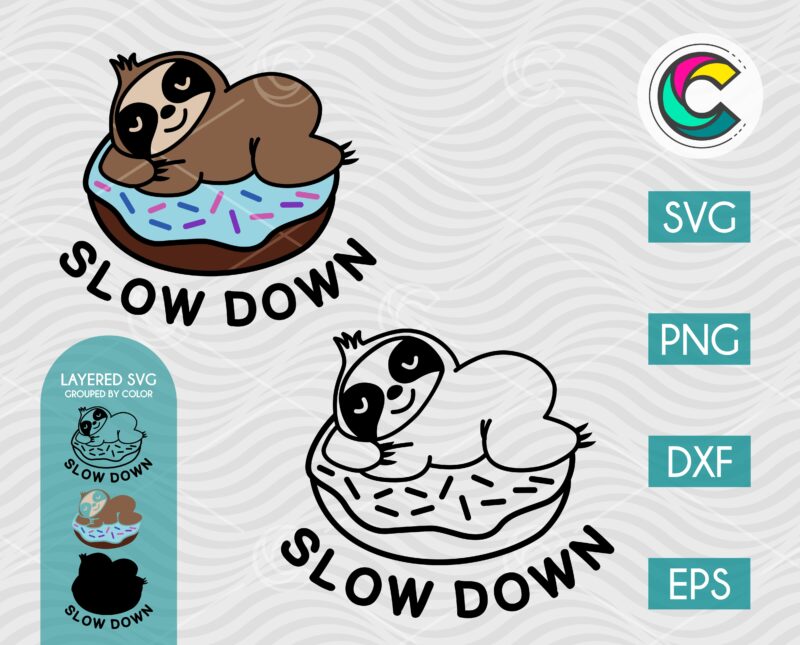 Slow Down Sloth SVG