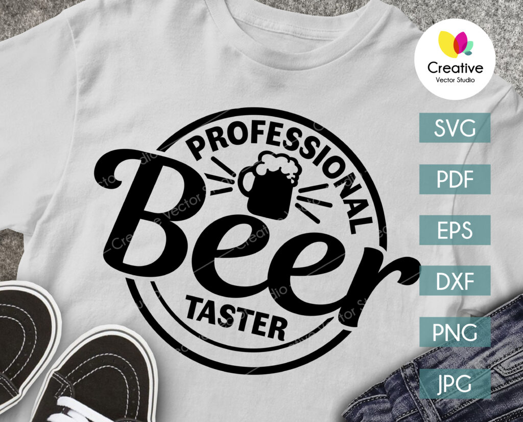 Professional Beer Taster SVG, DXF, PNG Cut File | Creative Vector Studio