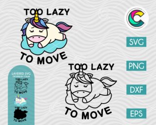 Too Lazy to Move Unicorn SVG
