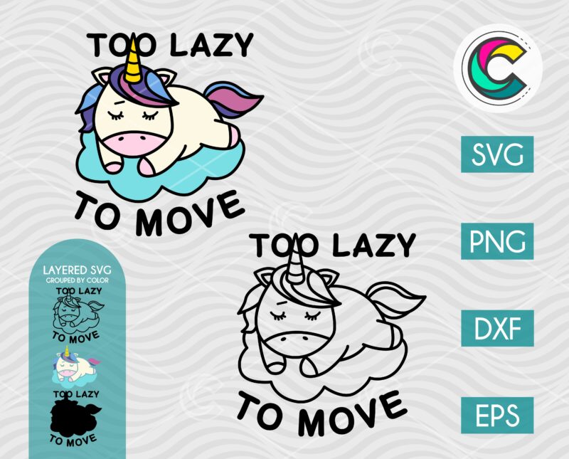 Too Lazy to Move Unicorn SVG