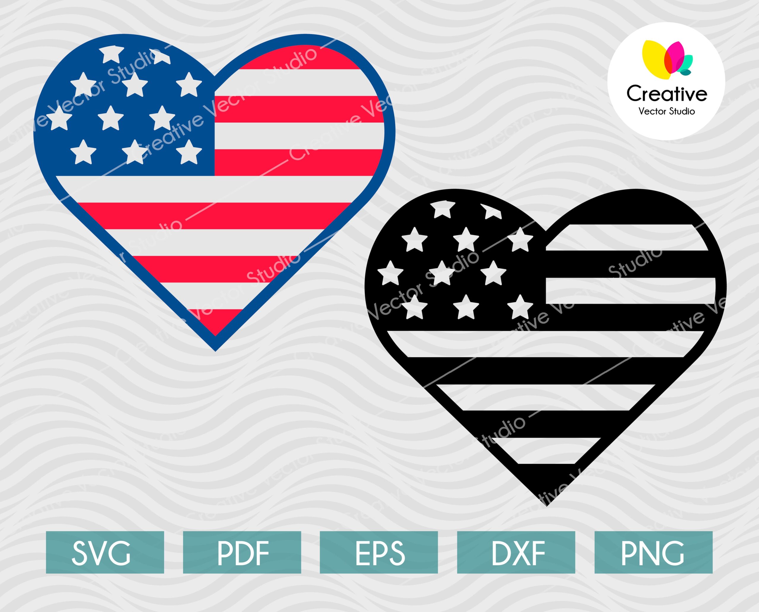 Mickey America Flag Heart SVG, 4th of July SVG, Heart Sign