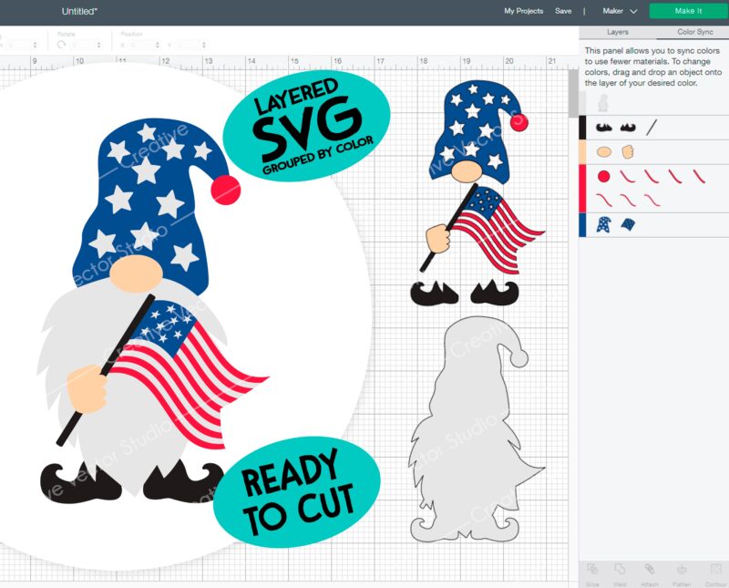 American Gnomes SVG Cut File