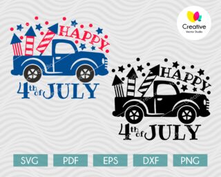 4th of July Truck svg