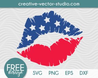 Free American Flag Lips SVG