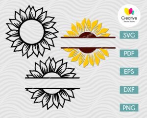 Sunflower Monogram SVG Bundle #1 | Creative Vector Studio