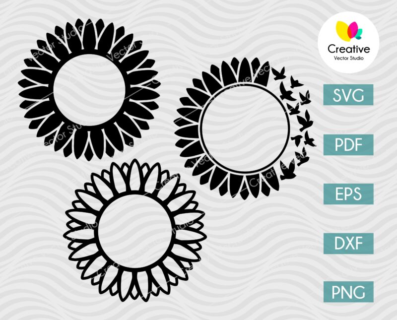 Sunflower Circle Monogram SVG