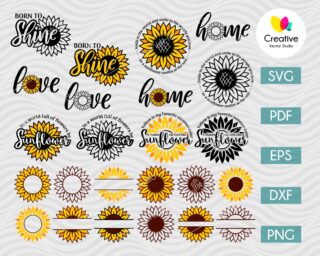 Download Sunflower Cut File Creative Vector Studio