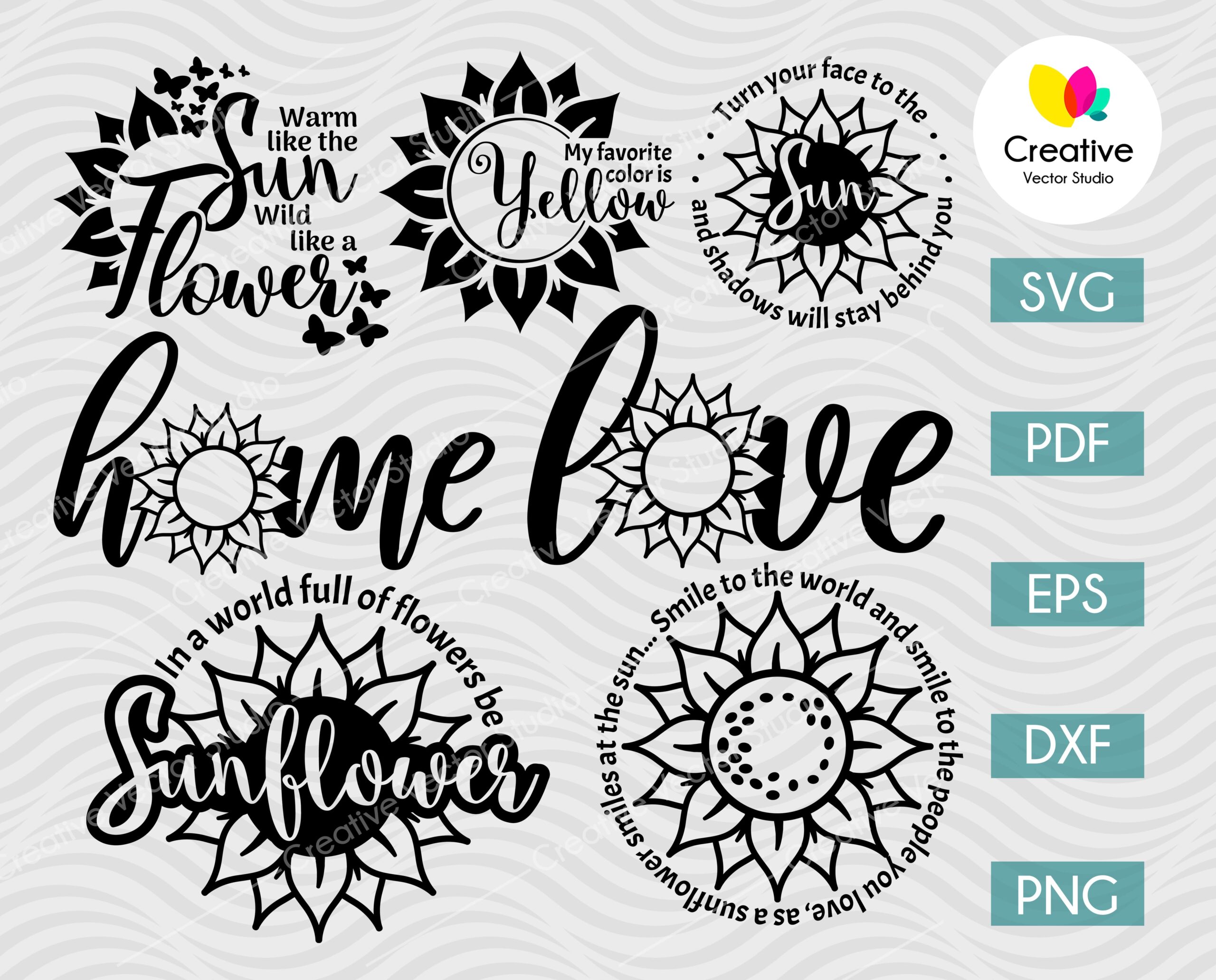 Premium Vector  Sunflower svg bundle sunflower svg flower svg