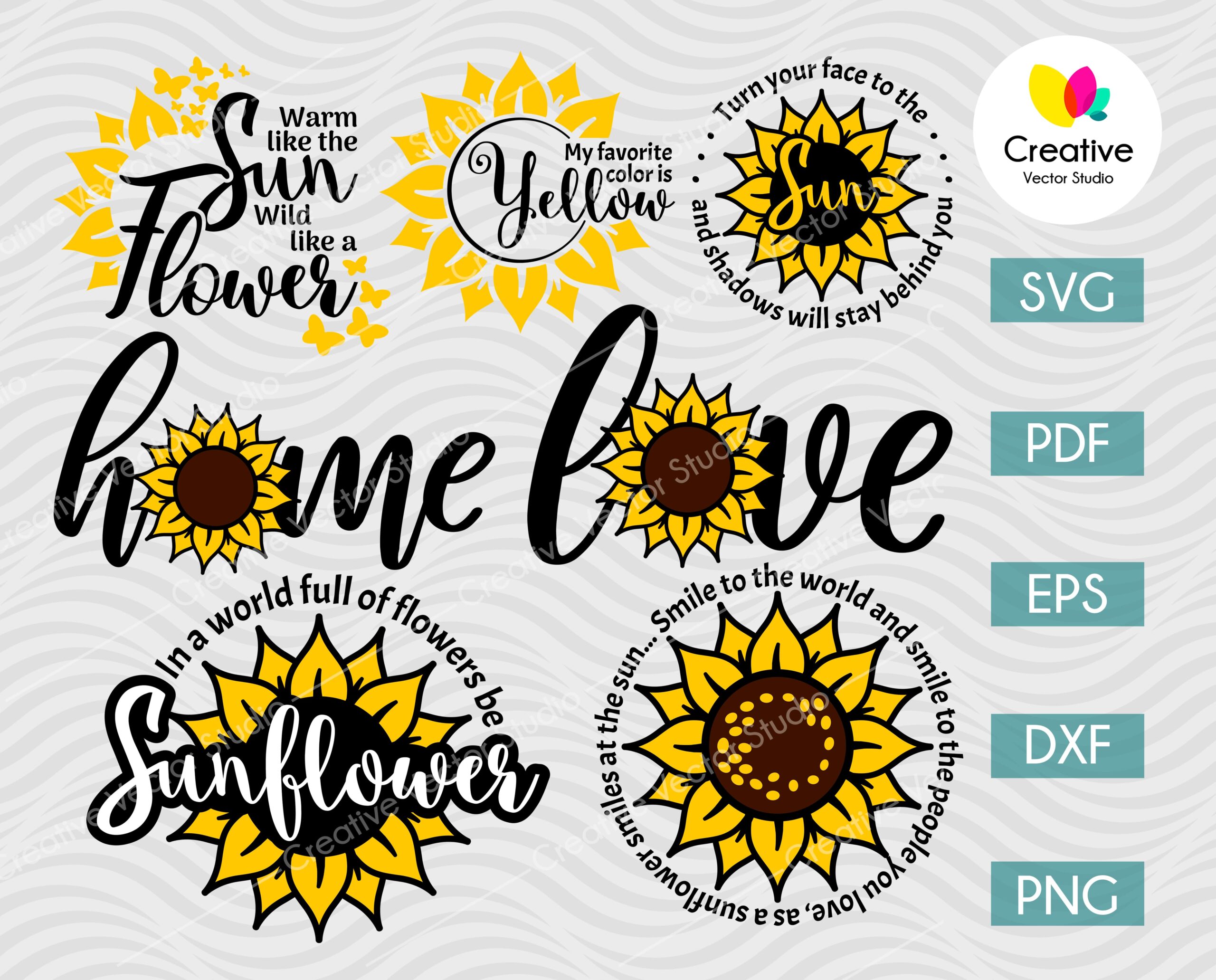 Premium Vector  Sunflower svg bundle sunflower svg flower svg