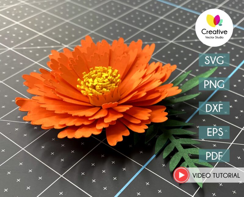 Aster SVG Paper Flower Template