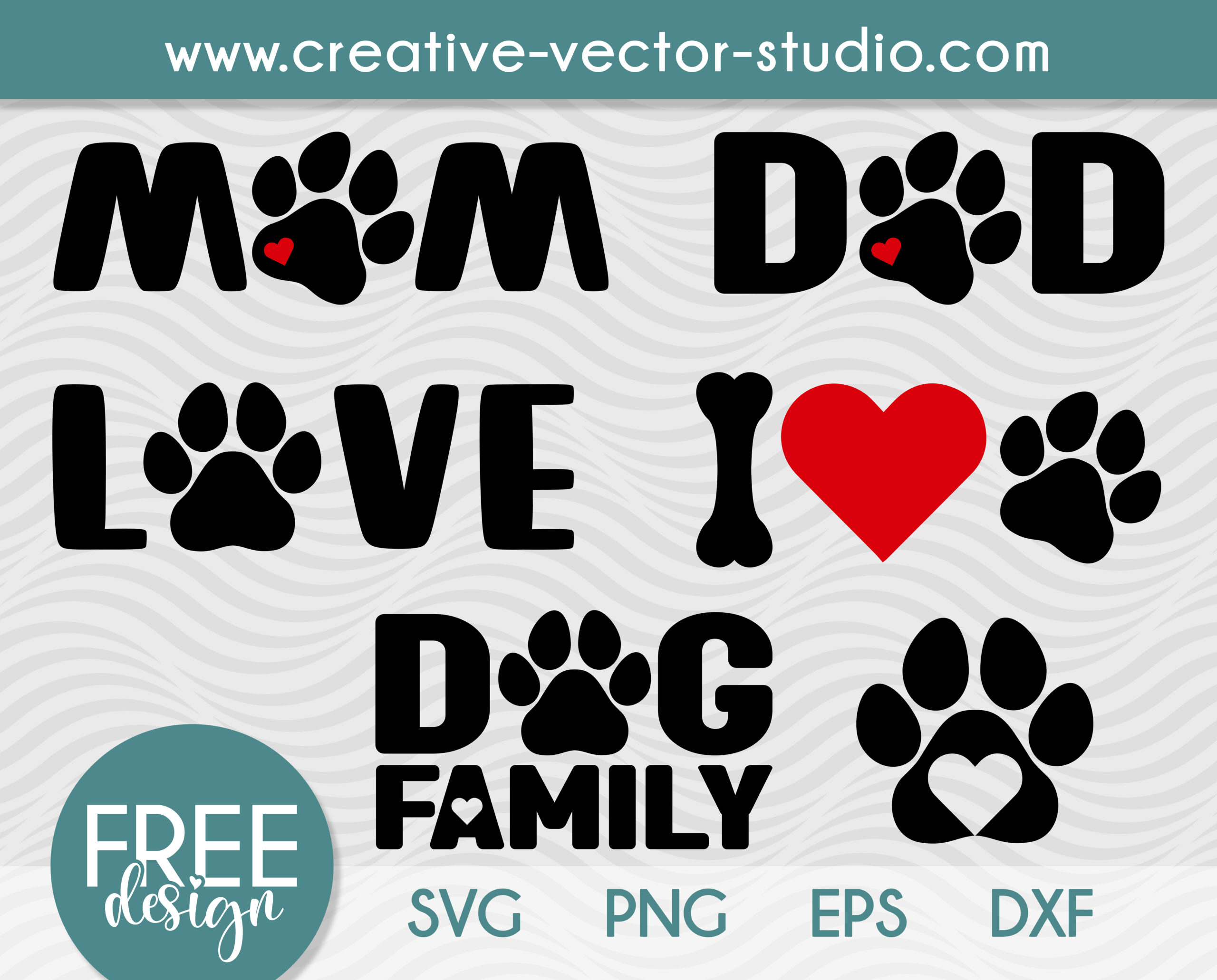 Free Dog Family SVG, Free Paw Print SVG - Creative Vector Studio