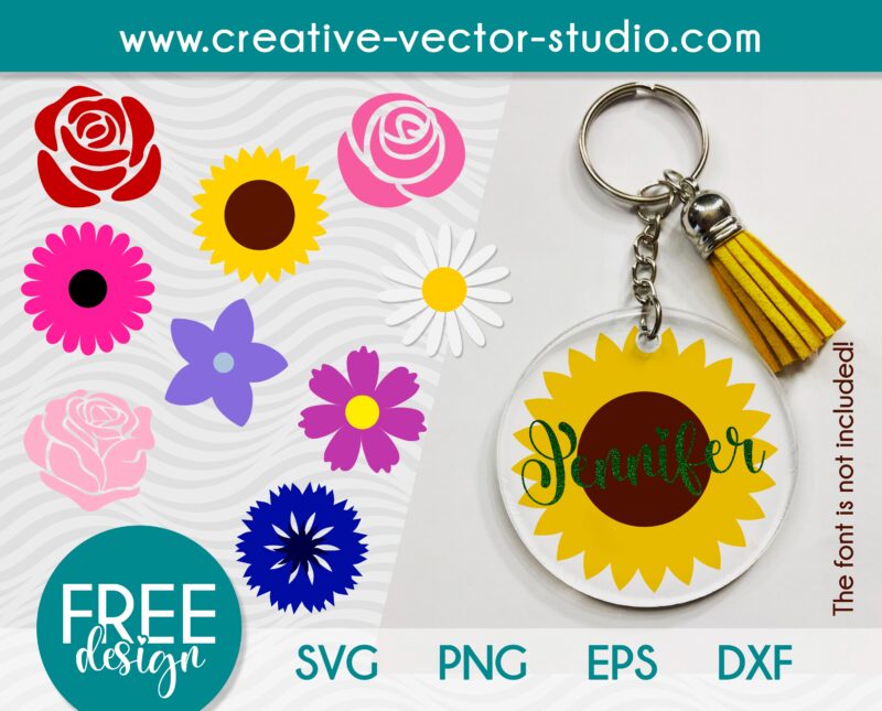 Download Free Flower Svg Keychain Pattern Creative Vector Studio