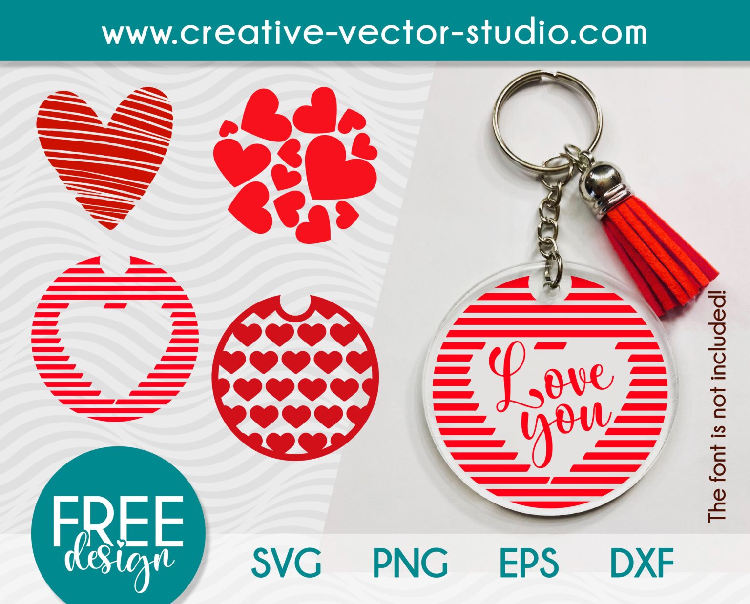 Free Hearts SVG Keychain Pattern | Creative Vector Studio