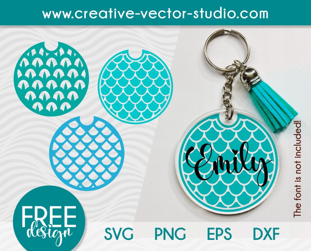 Free Mermaid Scale SVG Keychain Pattern | Creative Vector Studio
