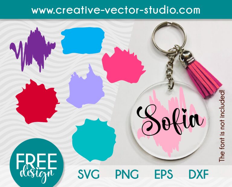 Free Paint Brush Stroke SVG Keyring Pattern #2 | Creative Vector Studio