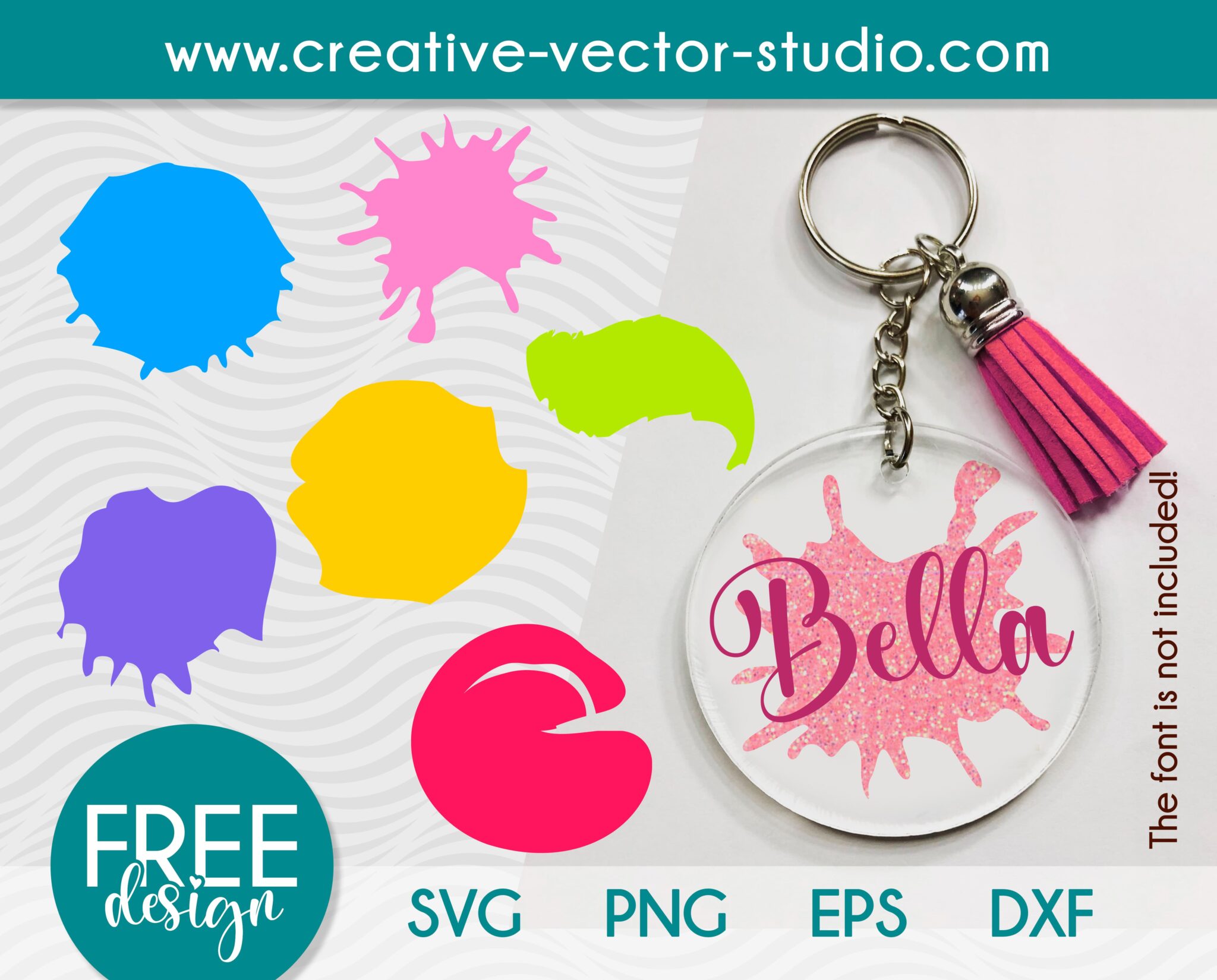 Free Paint Brush Stroke SVG Keychain Pattern #3 | Creative Vector Studio