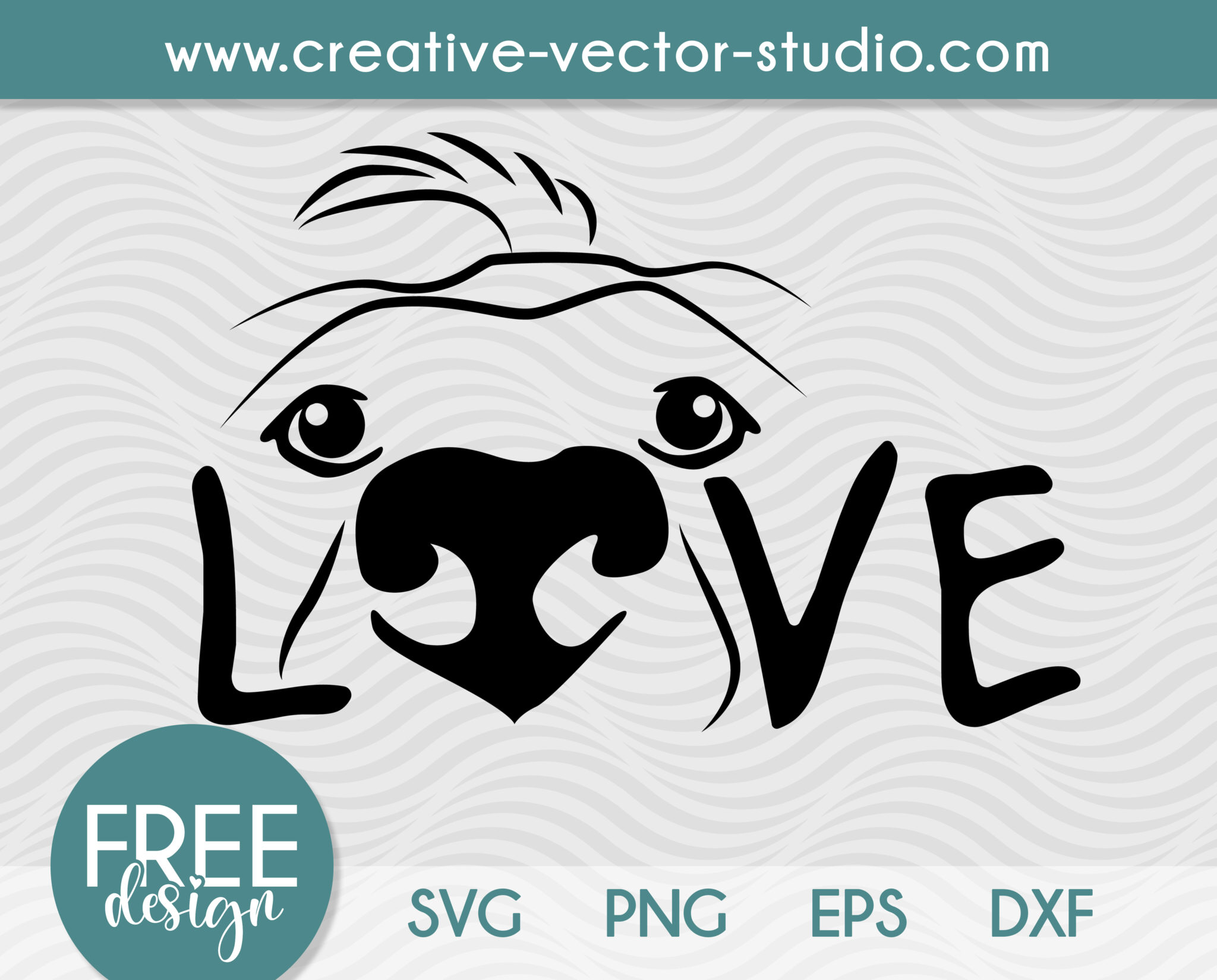 Free Love Dog Svg, Png, Dxf Cut File 