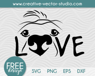 Free Love Dog SVG