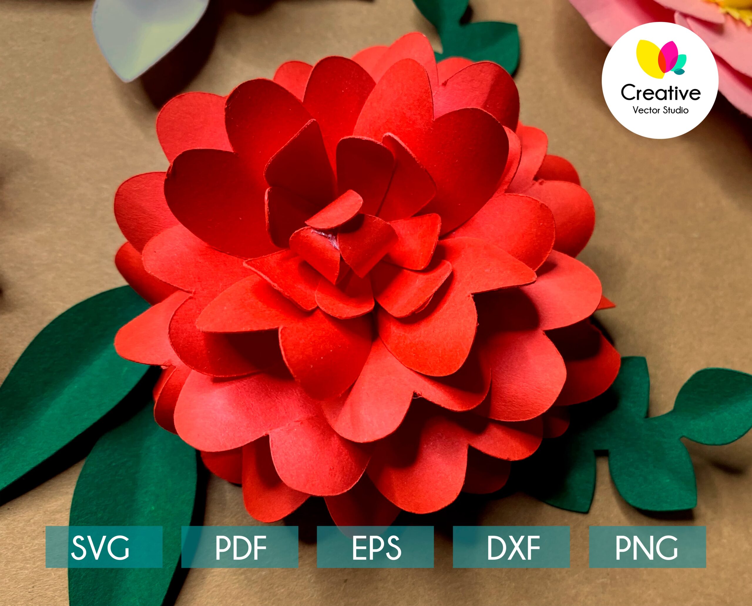 Rose Svg Paper Flower Template Creative Vector Studio
