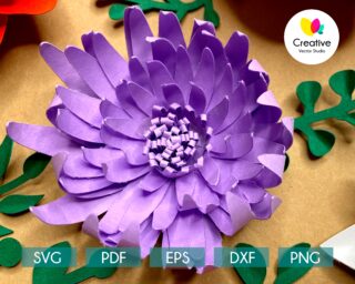 Chrysanthemum SVG paper flower template