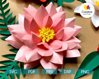 Lotus SVG paper flower template